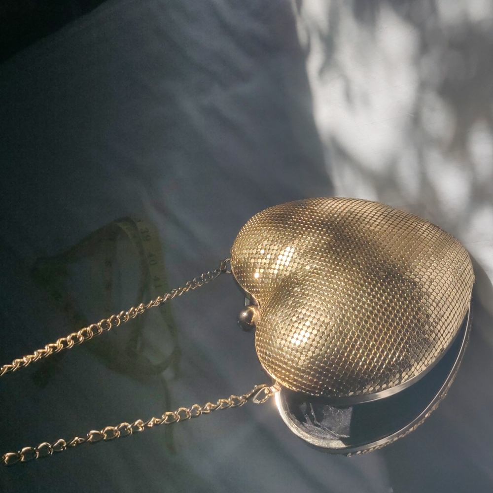 Gold, heart-shaped purse